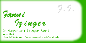 fanni izinger business card